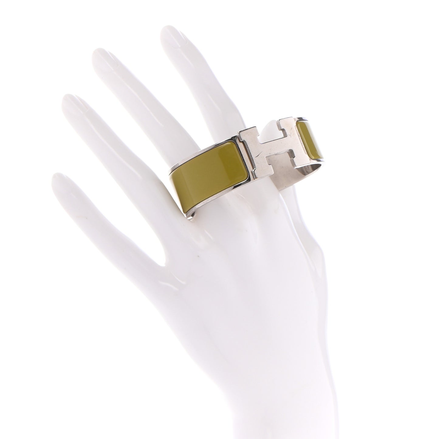 Enamel Wide Clic Clac H Bracelet GM Vert Olive