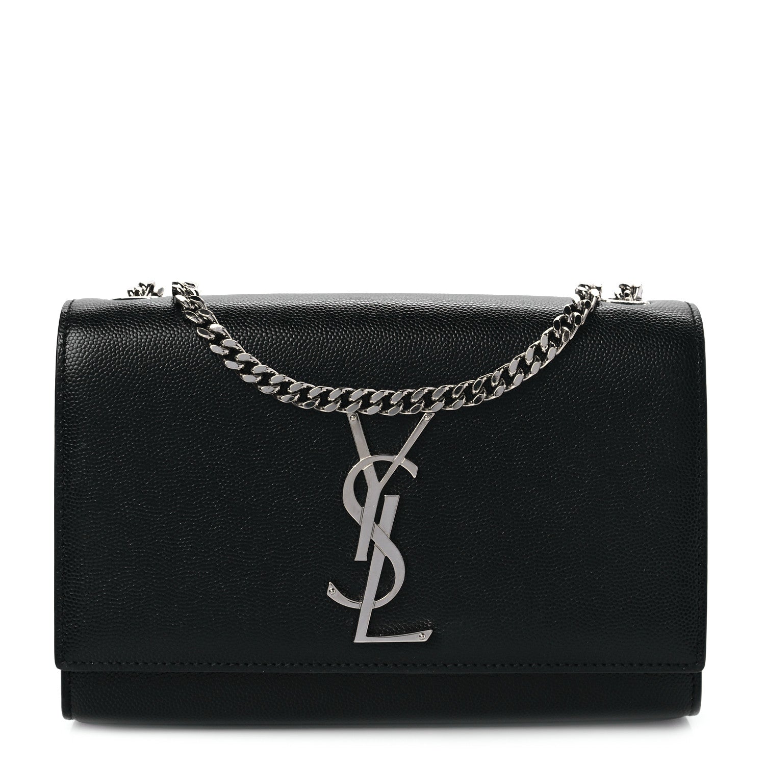 Saint Laurent Grain De Poudre Small Monogram Kate Satchel Black 1 of 10