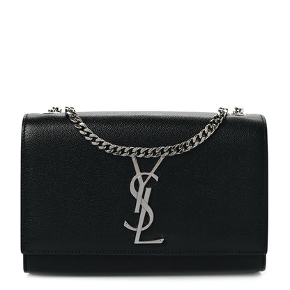 Saint Laurent Grain De Poudre Small Monogram Kate Satchel Black 1 of 10