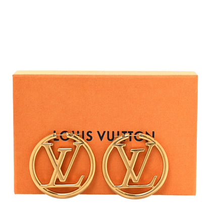 Louis Vuitton Metal Louise Hoop Earrings Gold 5 of 5