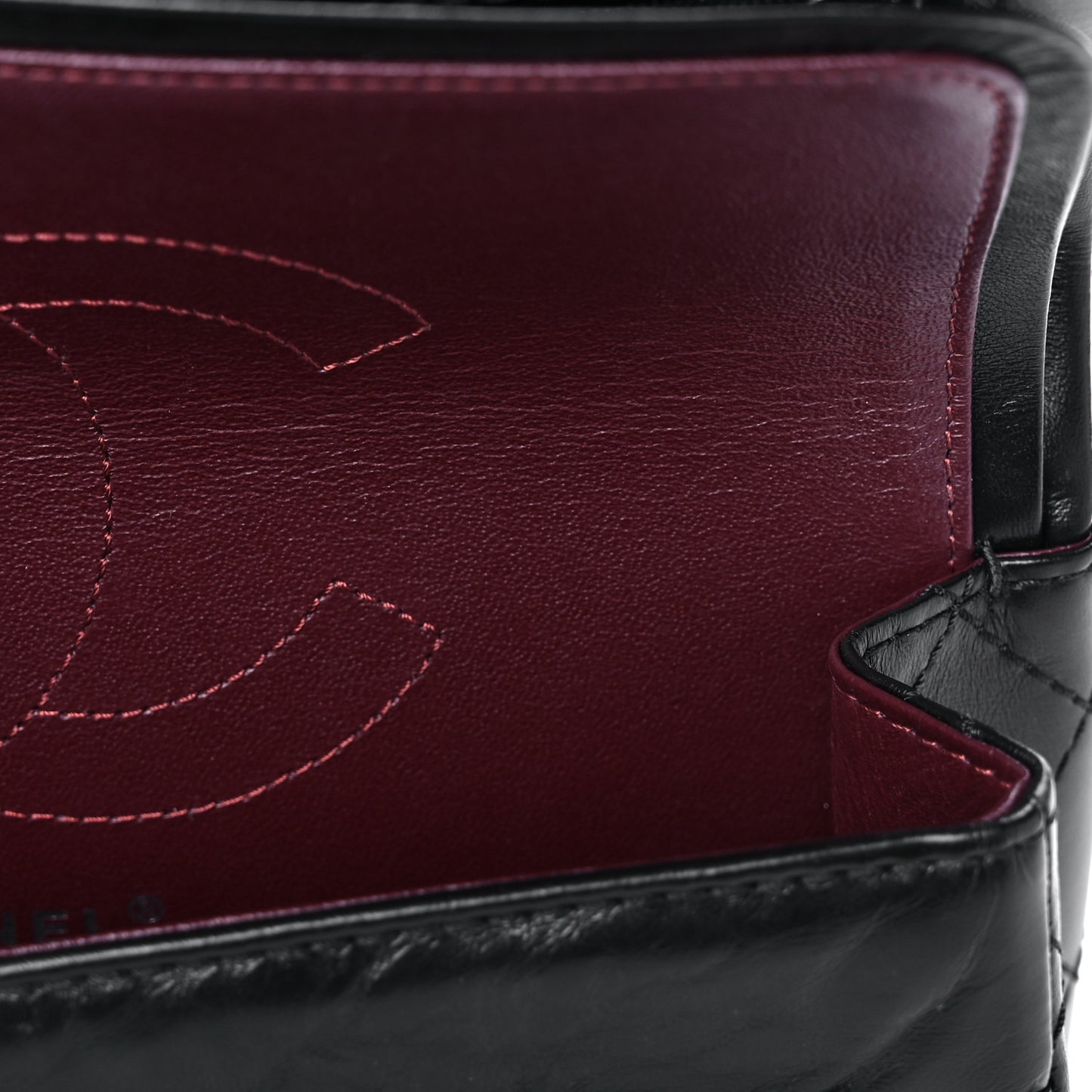 Aged Calfskin Quilted 2.55 Reissue 225 Flap Black