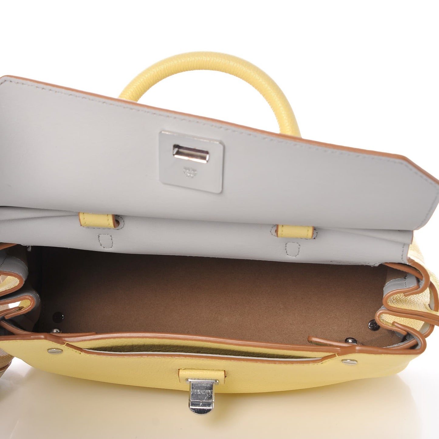 Pebbled Calfskin Medium Milla Backpack Custard Yellow
