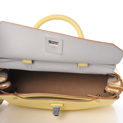 MCM Pebbled Calfskin Medium Milla Backpack Custard Yellow 12 of 22