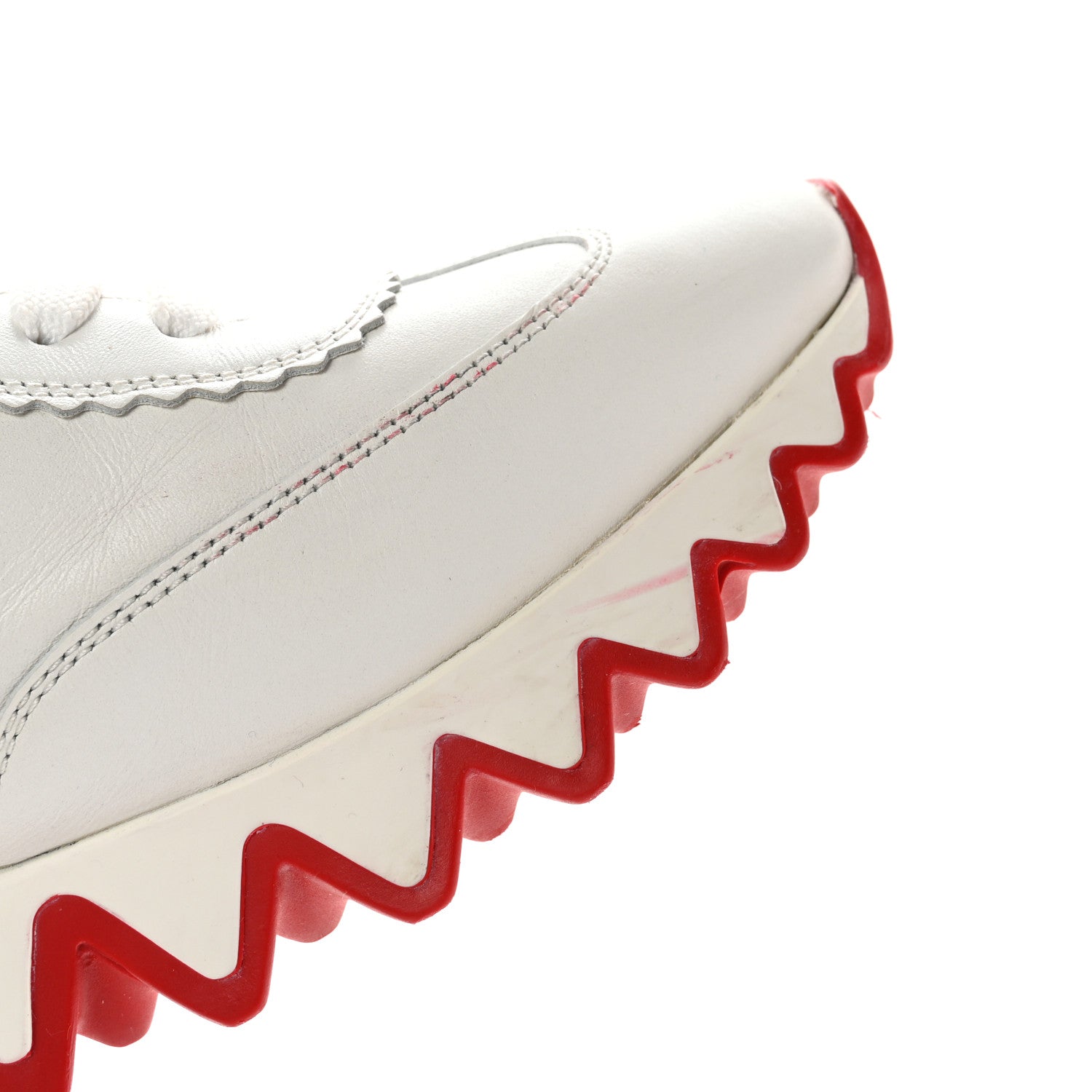 Christian Louboutin Calfskin Neoprene Womens Loubishark Sneakers 40.5 White 10 of 14