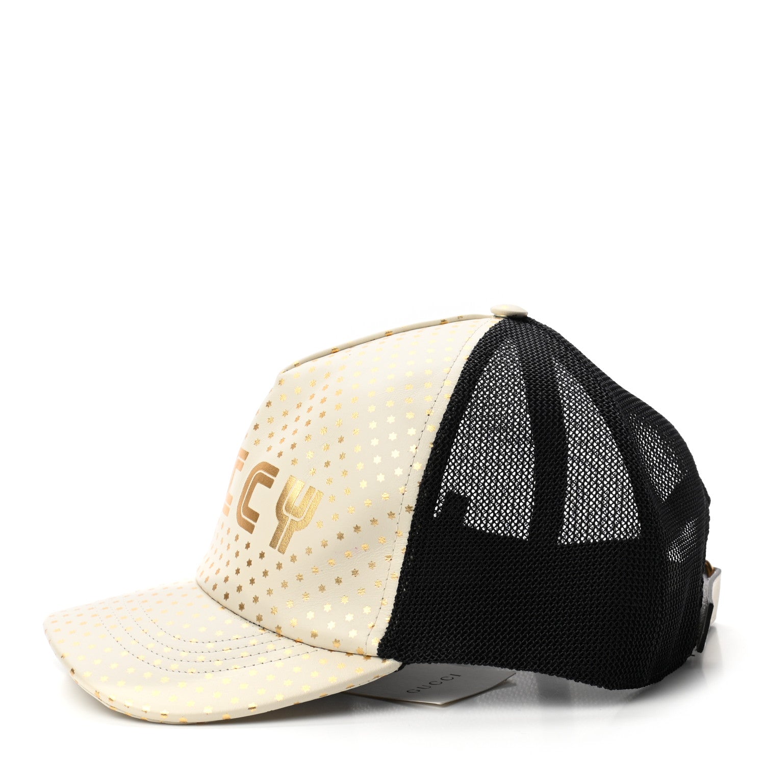 Gucci X SEGA Calfskin GUCCY Stars Baseball Hat XXL Mystic White Gold 4 of 9