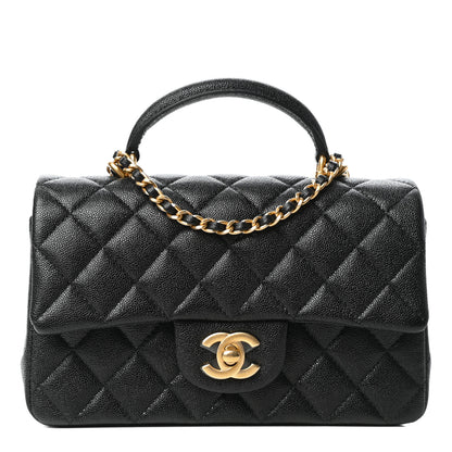 Chanel Caviar Quilted Mini Top Handle Rectangular Flap Black 1 of 10