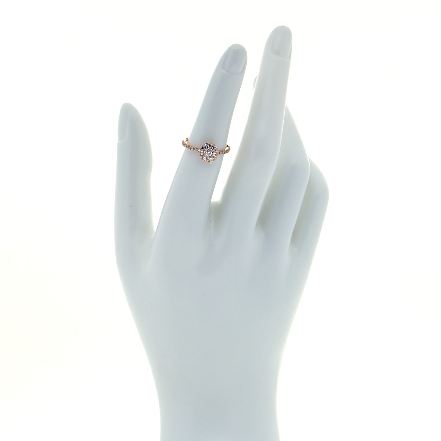 18K Pink Gold Diamond Etincelle De Cartier Cluster Ring 51 5.75