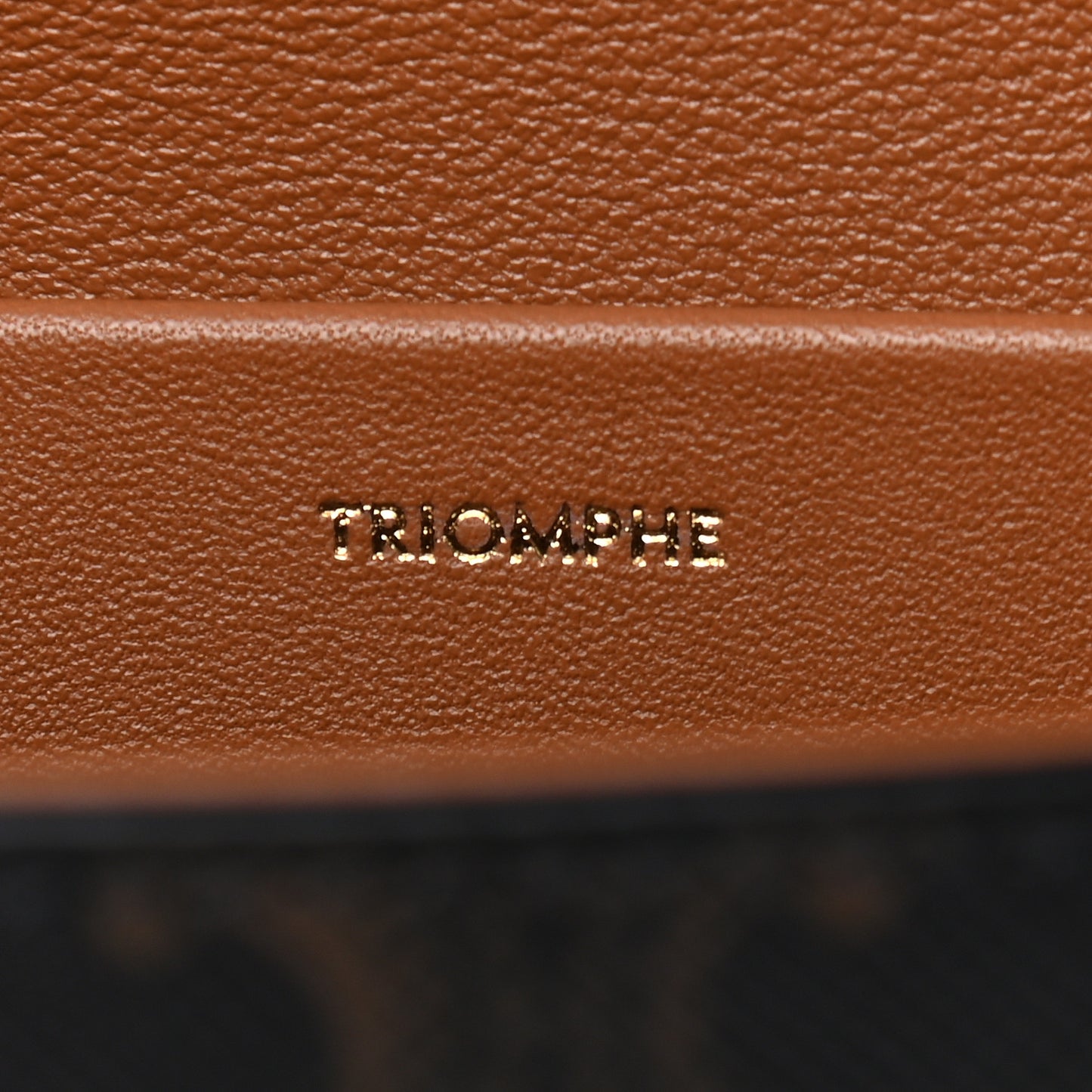 Canvas Calfskin Triomphe Shoulder Bag Tan