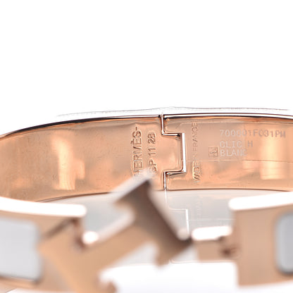 Hermes Enamel Narrow Clic Clac H Bracelet PM White 4 of 5