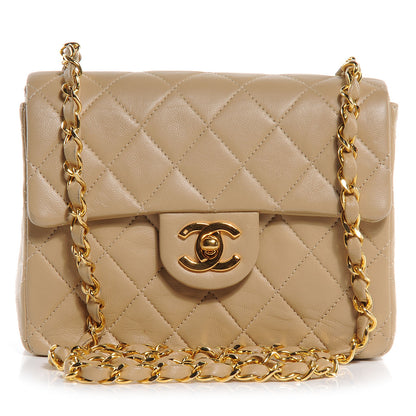 Chanel Lambskin Mini Square Flap Beige 1 of 7