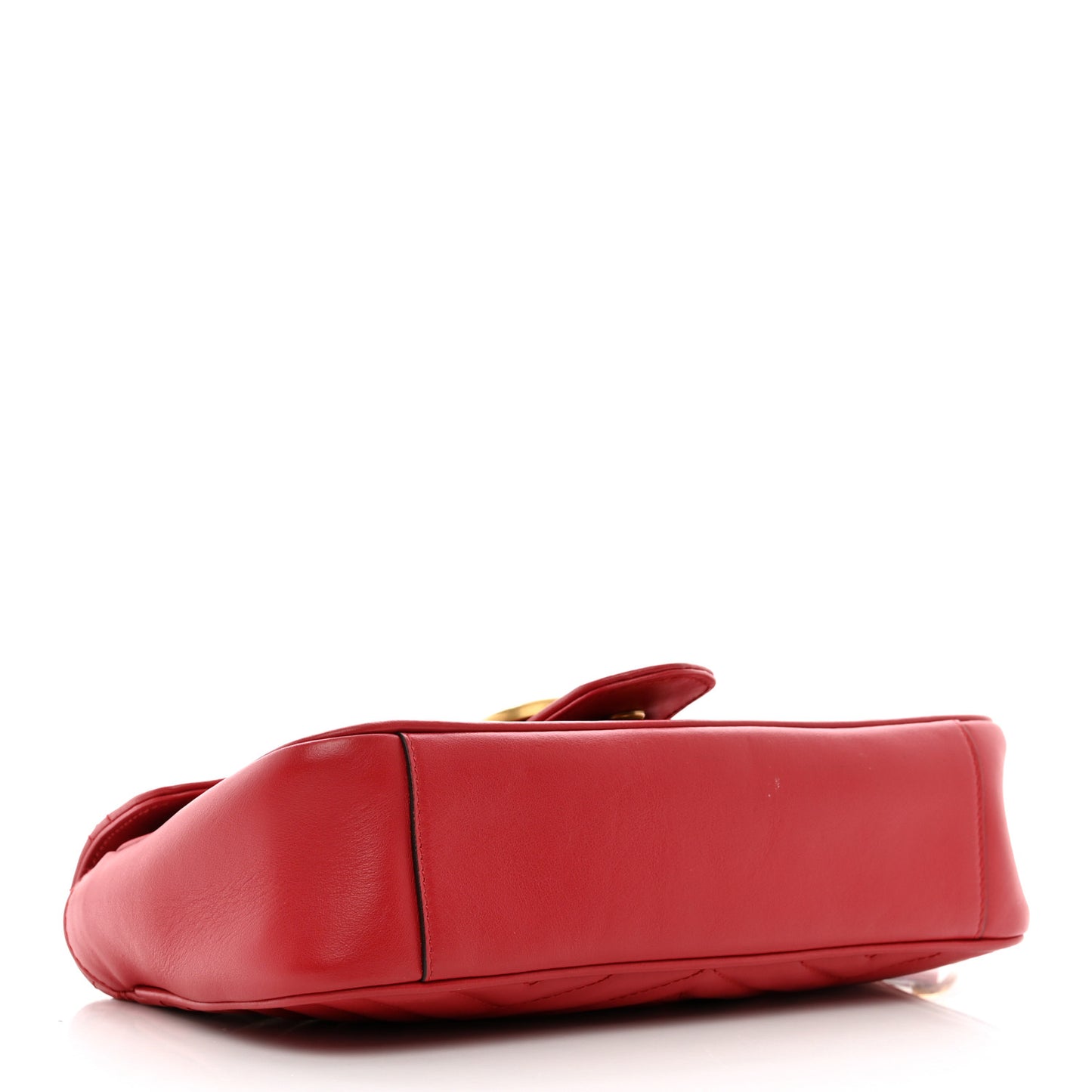 Calfskin Matelasse Small GG Marmont Shoulder Bag Hibiscus Red