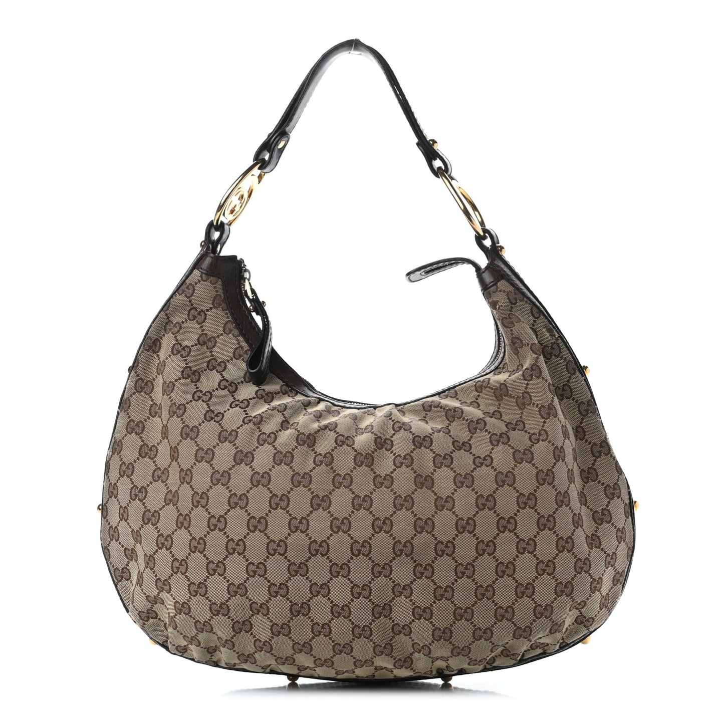 Monogram Medium Interlocking Hobo Dark Brown