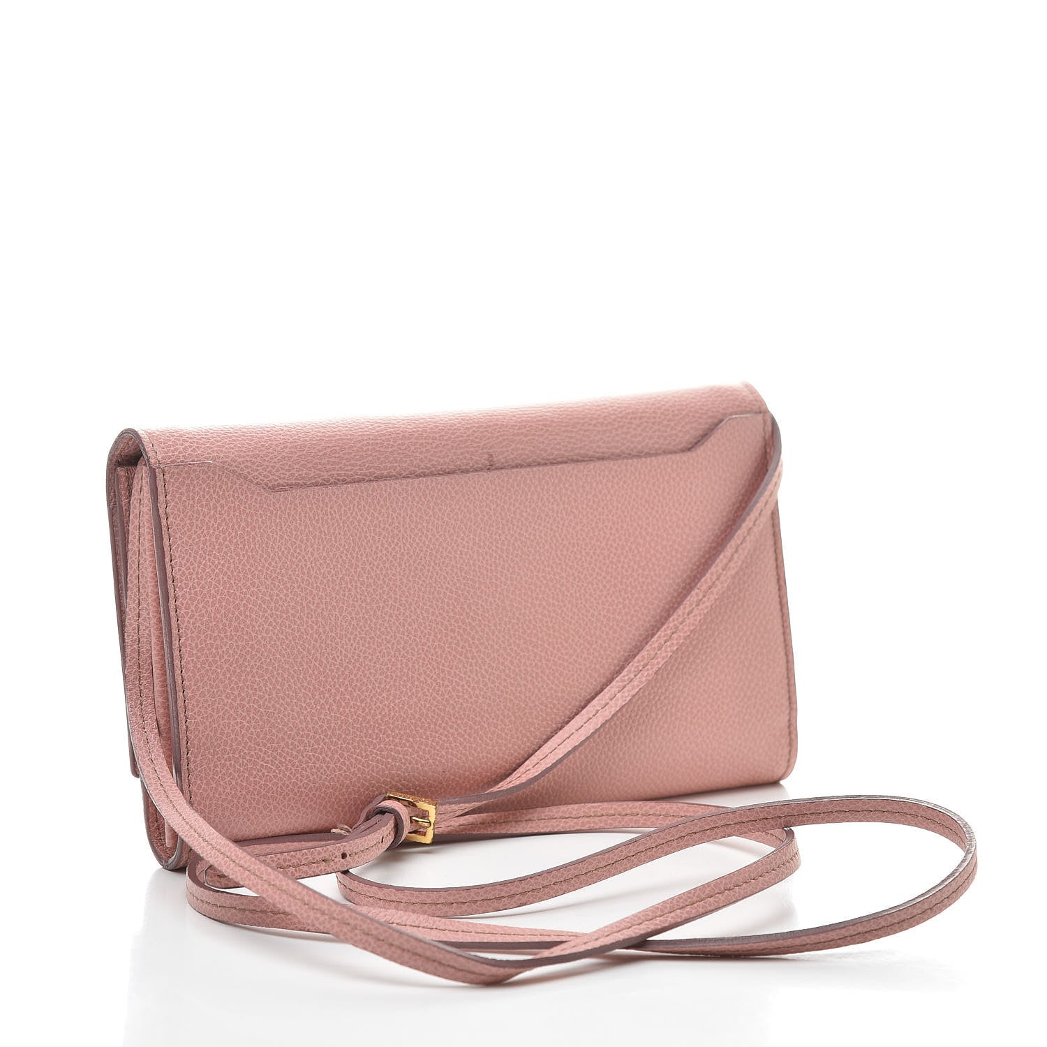 Tom Ford Pebbled Calfskin Wallet On Chain Wild Rose 3 of 13