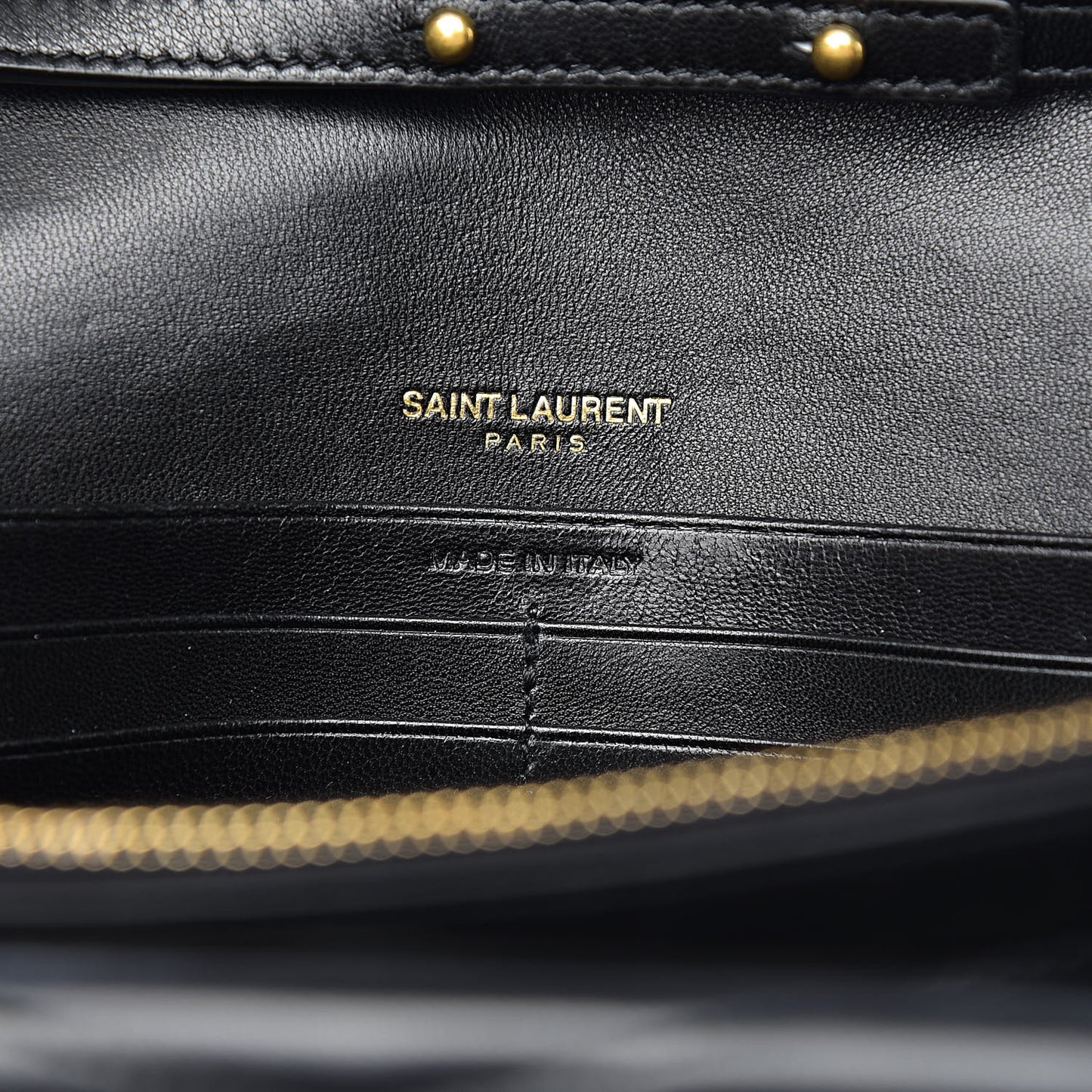 Lambskin Matelasse Chevron Monogram Sulpice Chain Wallet Black
