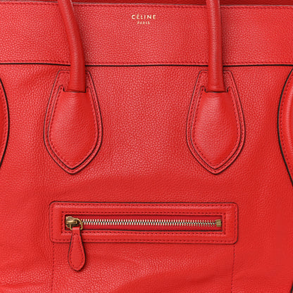 Celine Drummed Calfskin Medium Luggage Coquelicot 8 of 10