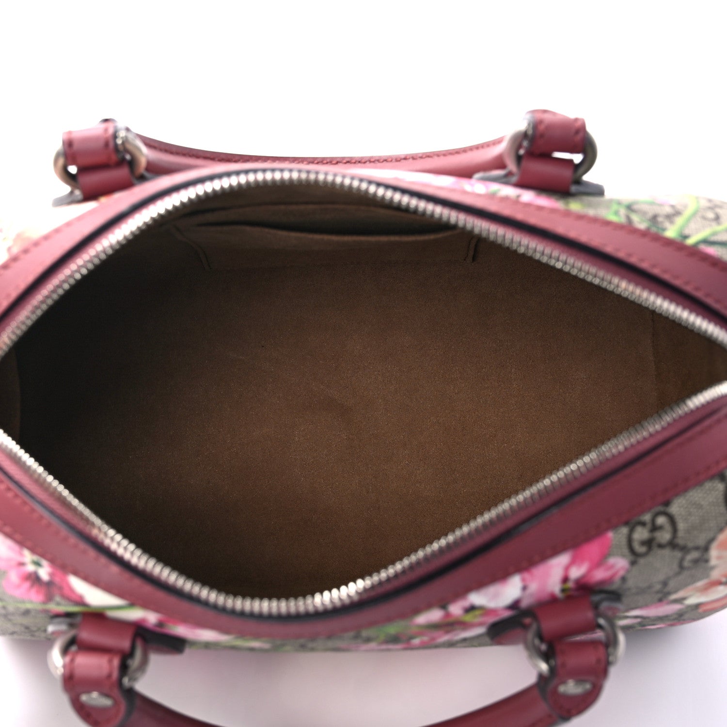 Gucci GG Supreme Monogram Blooms Small Boston Beige Multicolor Dry Rose 5 of 9