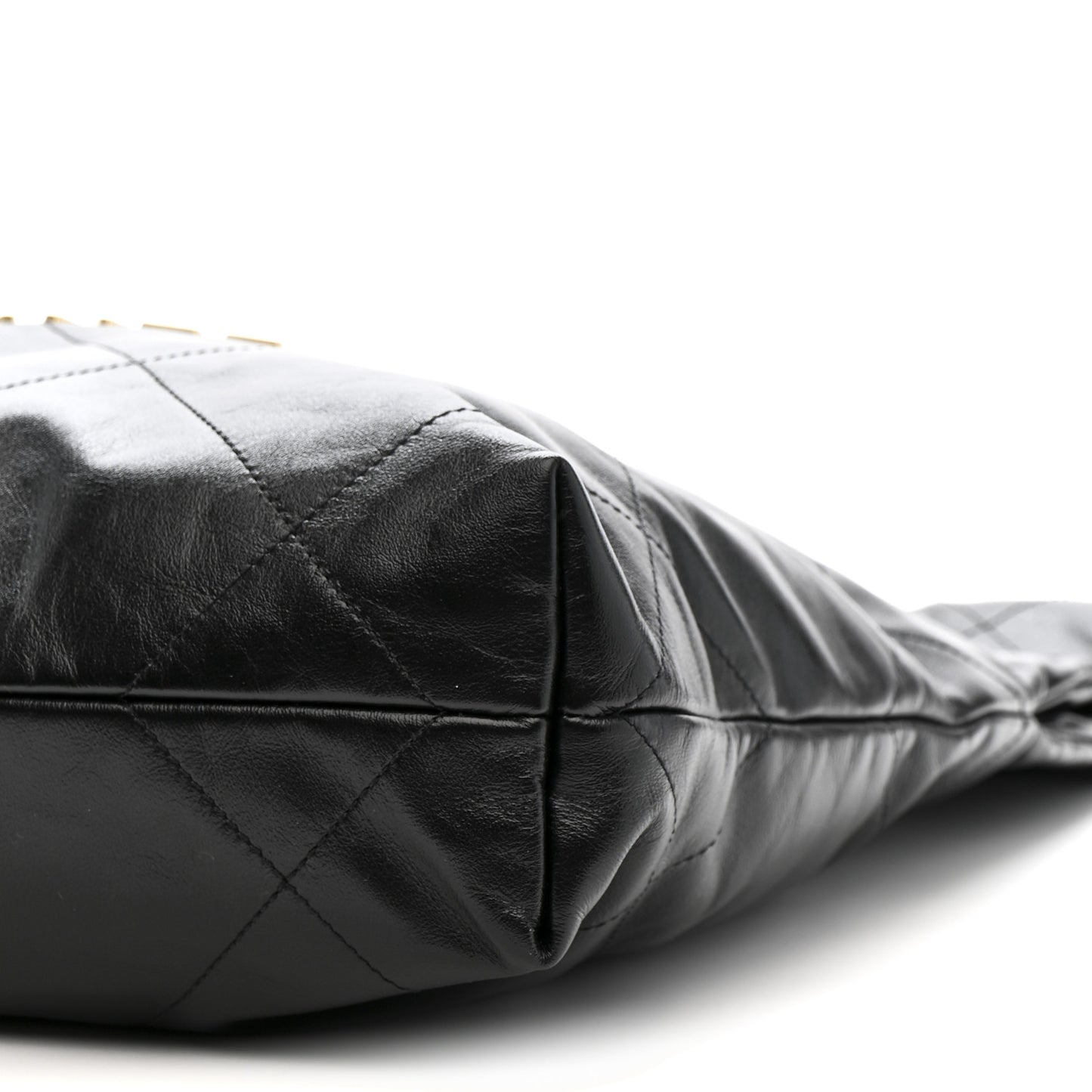 Shiny Calfskin Quilted Small Chanel 22 Black