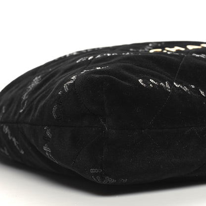 Chanel Velvet Sequin Quilted Chanel 22 Black 9 of 10