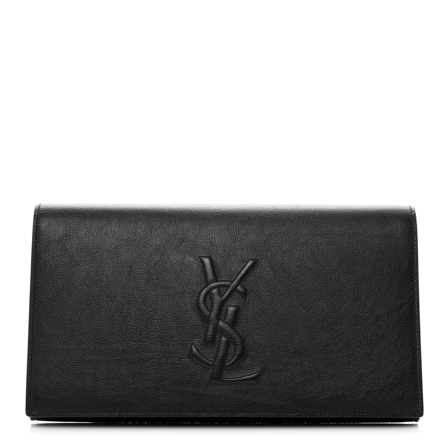 Saint Laurent Calfskin Monogram Large Belle De Jour Clutch Black 1 of 7