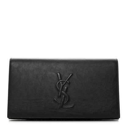 Saint Laurent Calfskin Monogram Large Belle De Jour Clutch Black 1 of 7