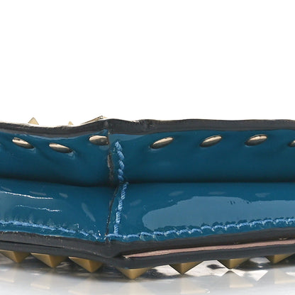 Valentino Garavani Patent Rockstud Wristlet Clutch Blue 9 of 13