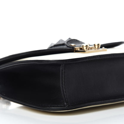 Valentino Garavani Vitello Small Glam Lock Rockstud Flap Black Light Ivory 9 of 12