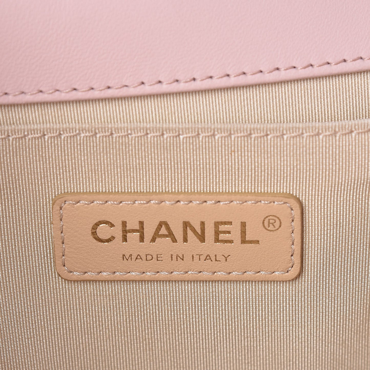 Lambskin Quilted Medium Chain Detail Boy Flap Light Pink