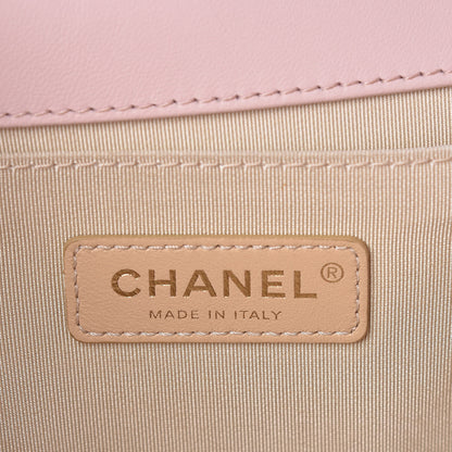 Chanel Lambskin Quilted Medium Chain Detail Boy Flap Light Pink 6 of 19