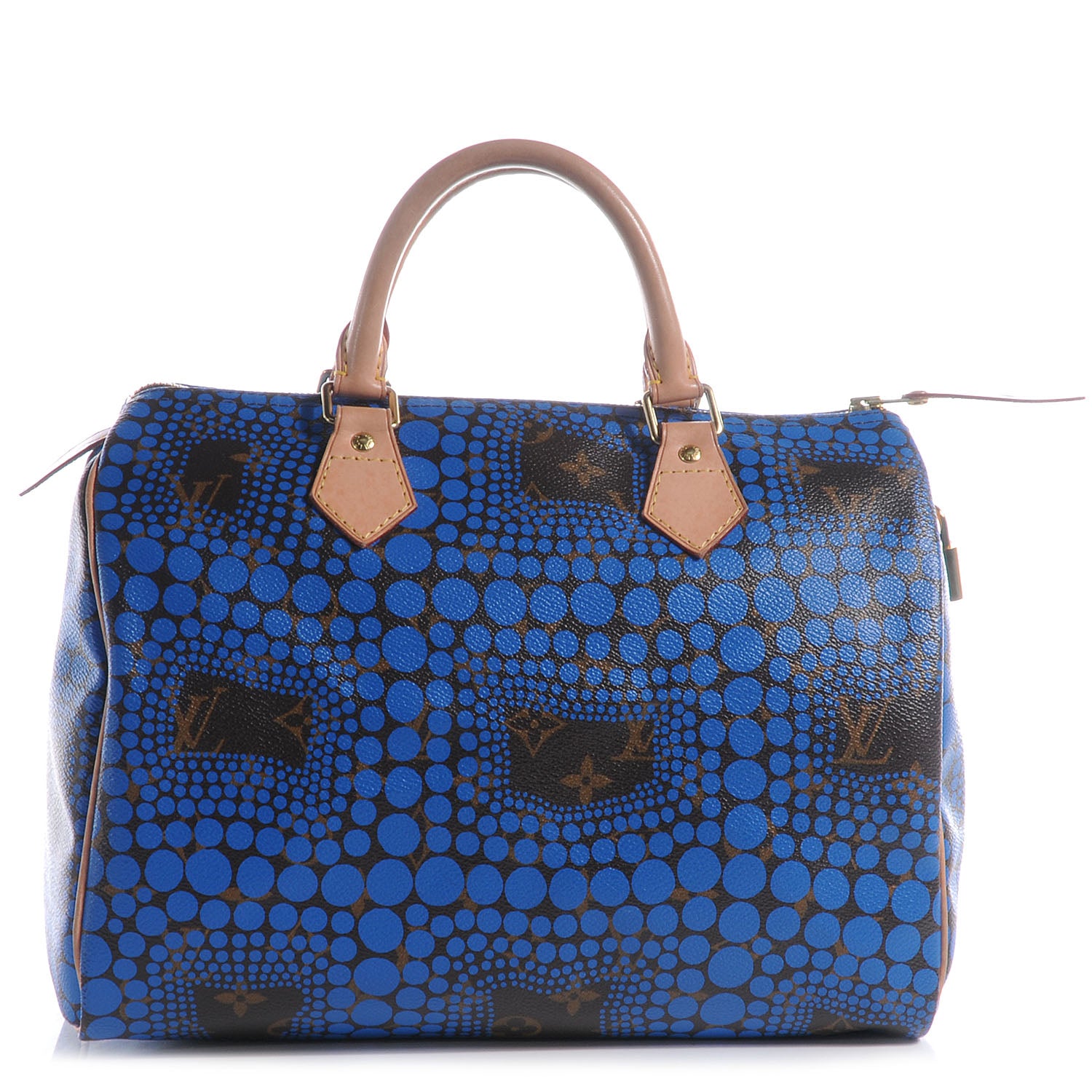 Louis Vuitton Monogram Kusama Town Speedy 30 Blue 1 of 7
