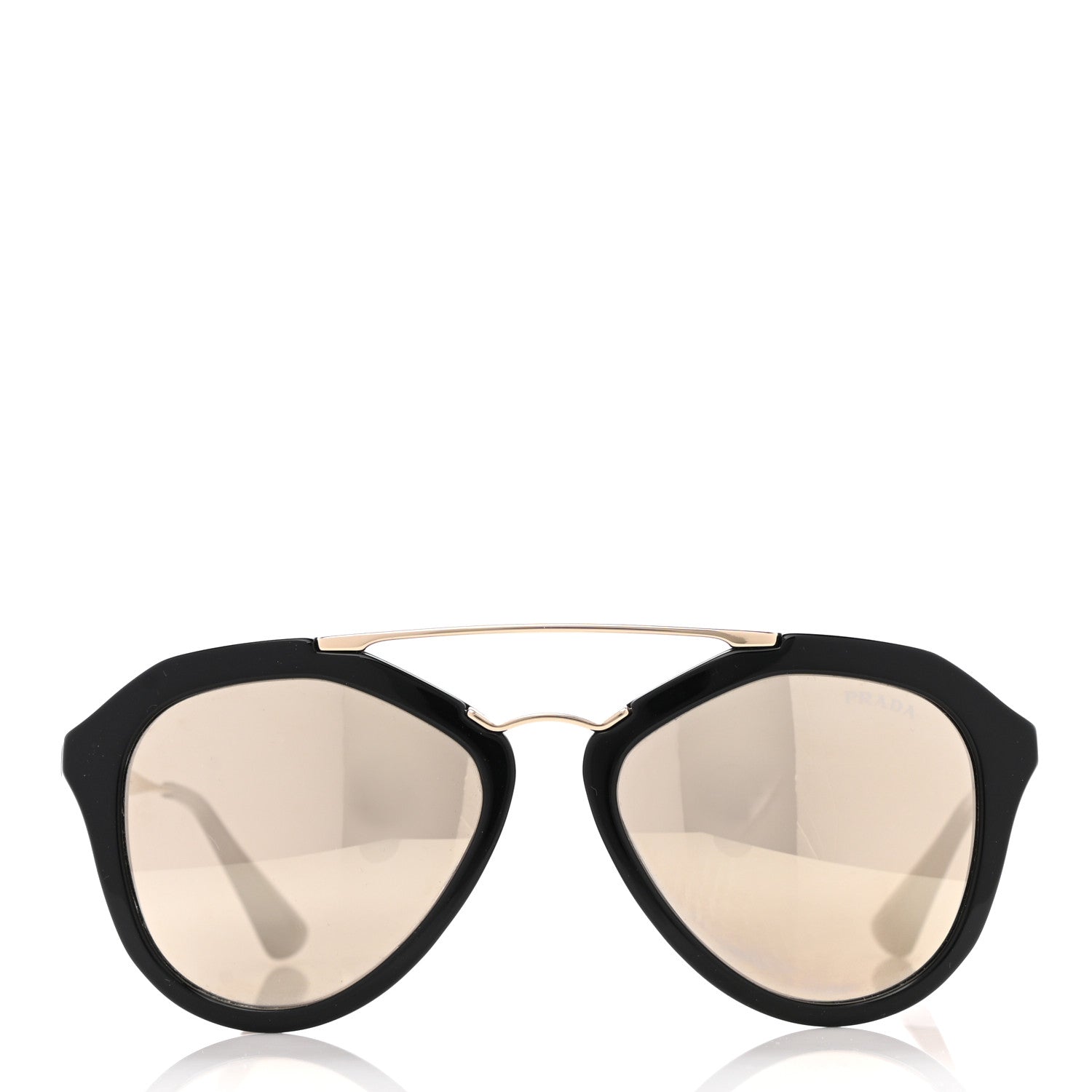 Prada Acetate Metal Cinema Sunglasses SPR 12Q Black 2 of 8