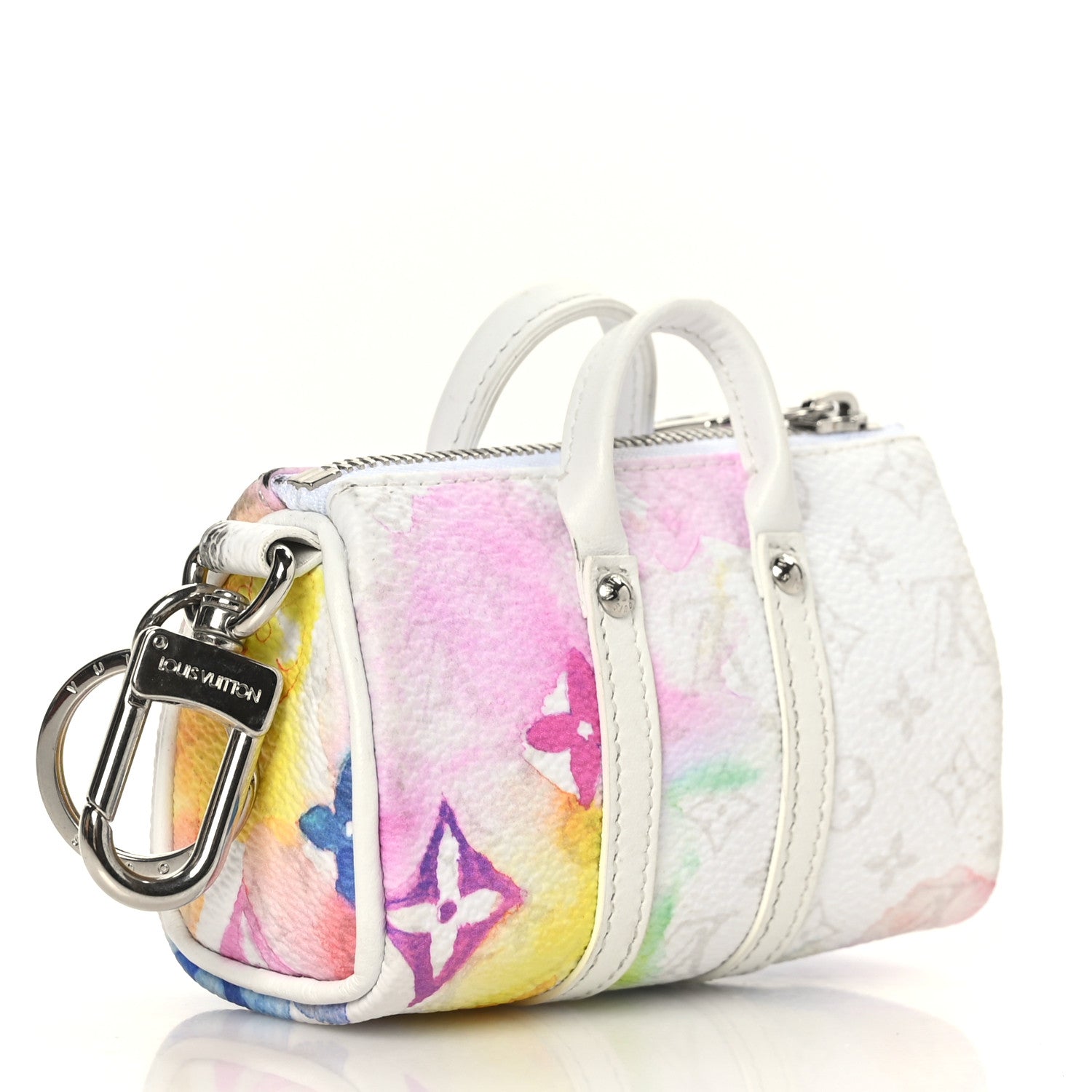 Louis Vuitton Monogram Watercolor Mini Keepall Bag Charm Key Holder Multicolor 2 of 8