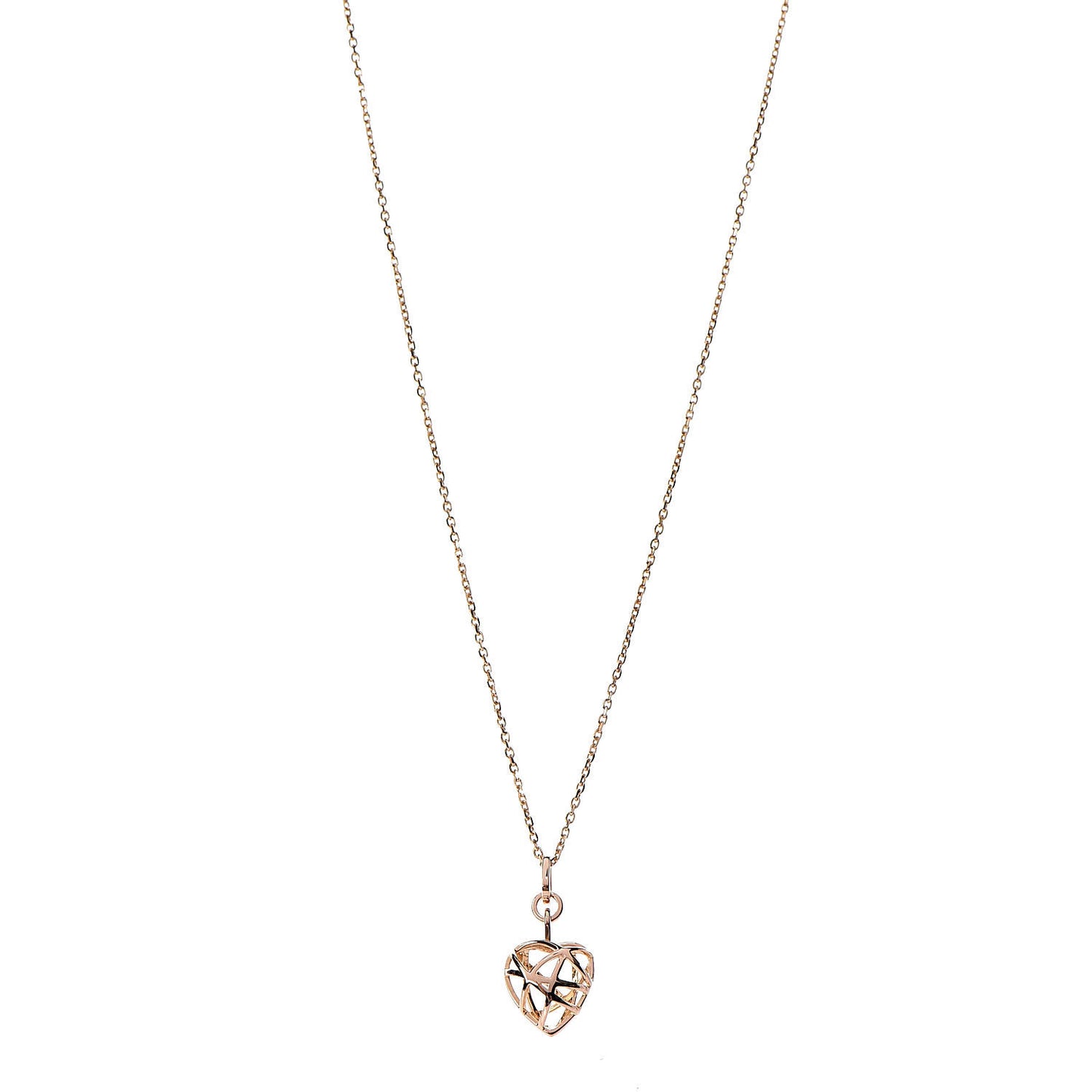 18K Rose Gold Heart Pendant Necklace