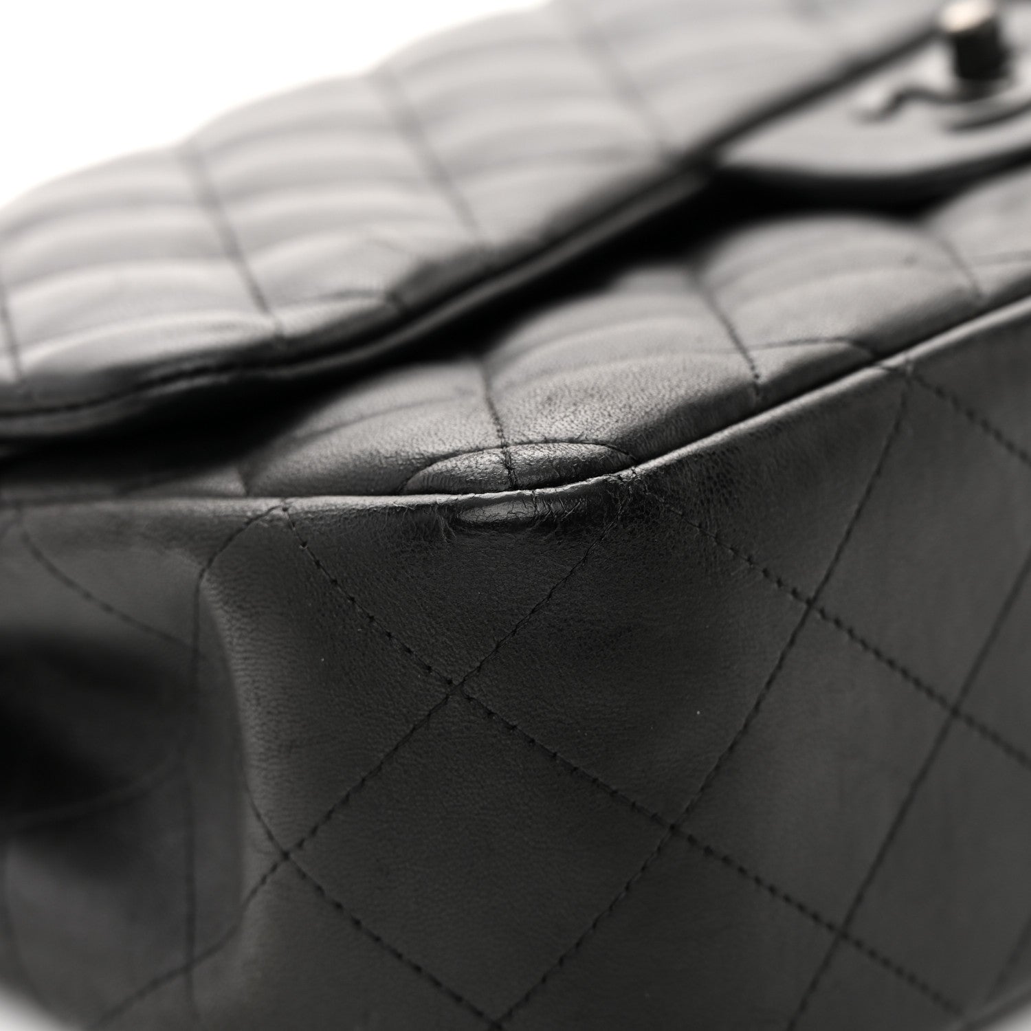Chanel Lambskin Quilted Jumbo Double Flap So Black 12 of 14