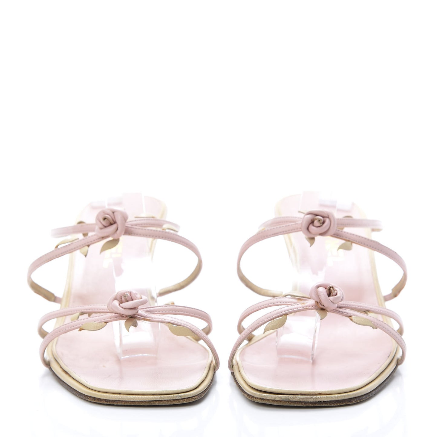 Lambskin Camellia Sandals 39.5 Pink