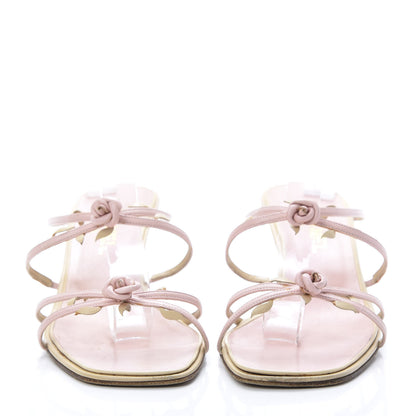 Chanel Lambskin Camellia Sandals 39.5 Pink 2 of 18