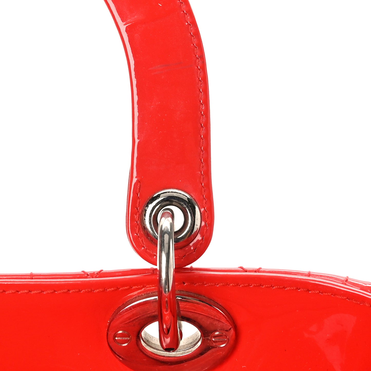 Patent Cannage Medium Lady Dior Red