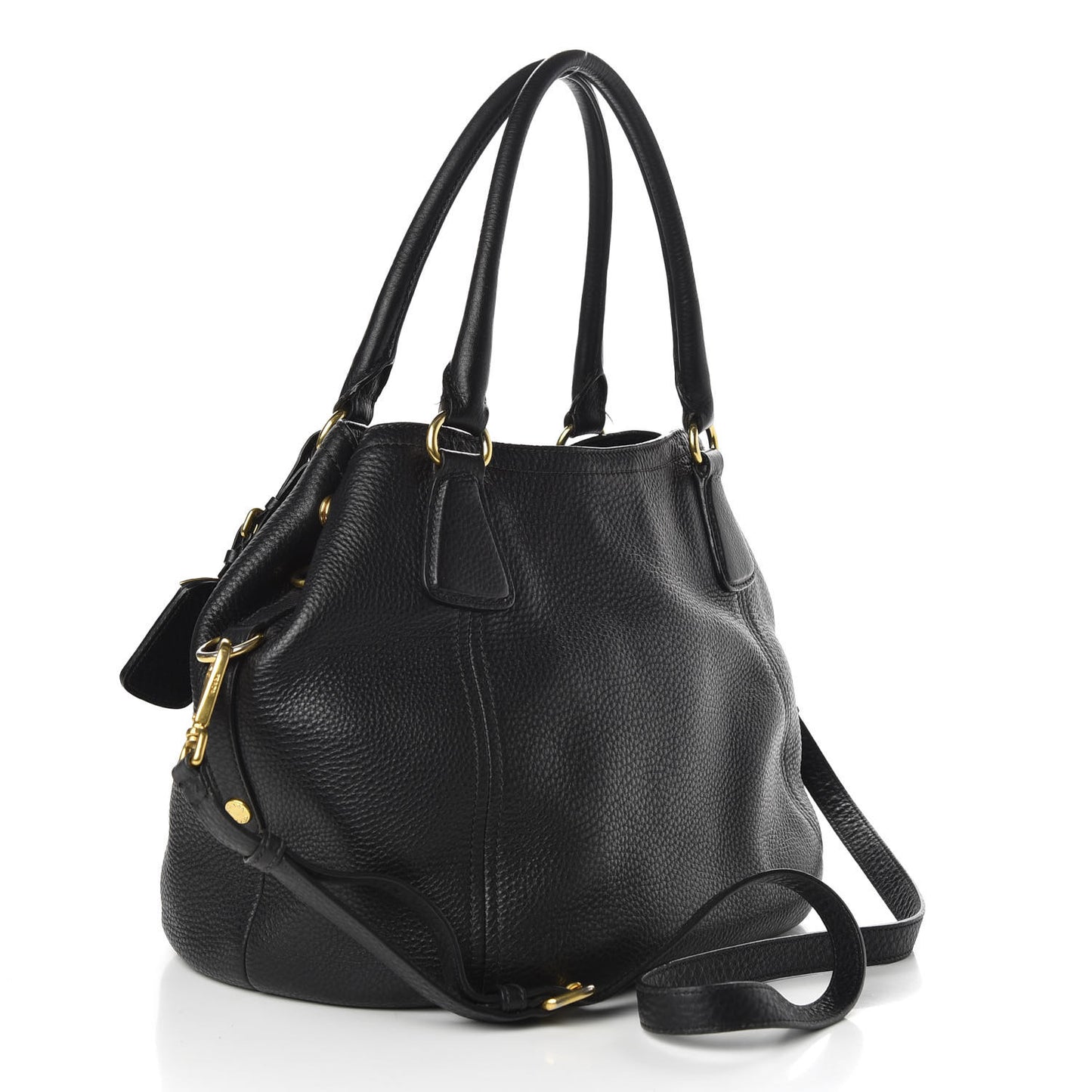 Vitello Daino Shoulder Bag Black