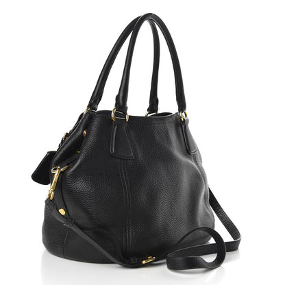 Prada Vitello Daino Shoulder Bag Black 3 of 9