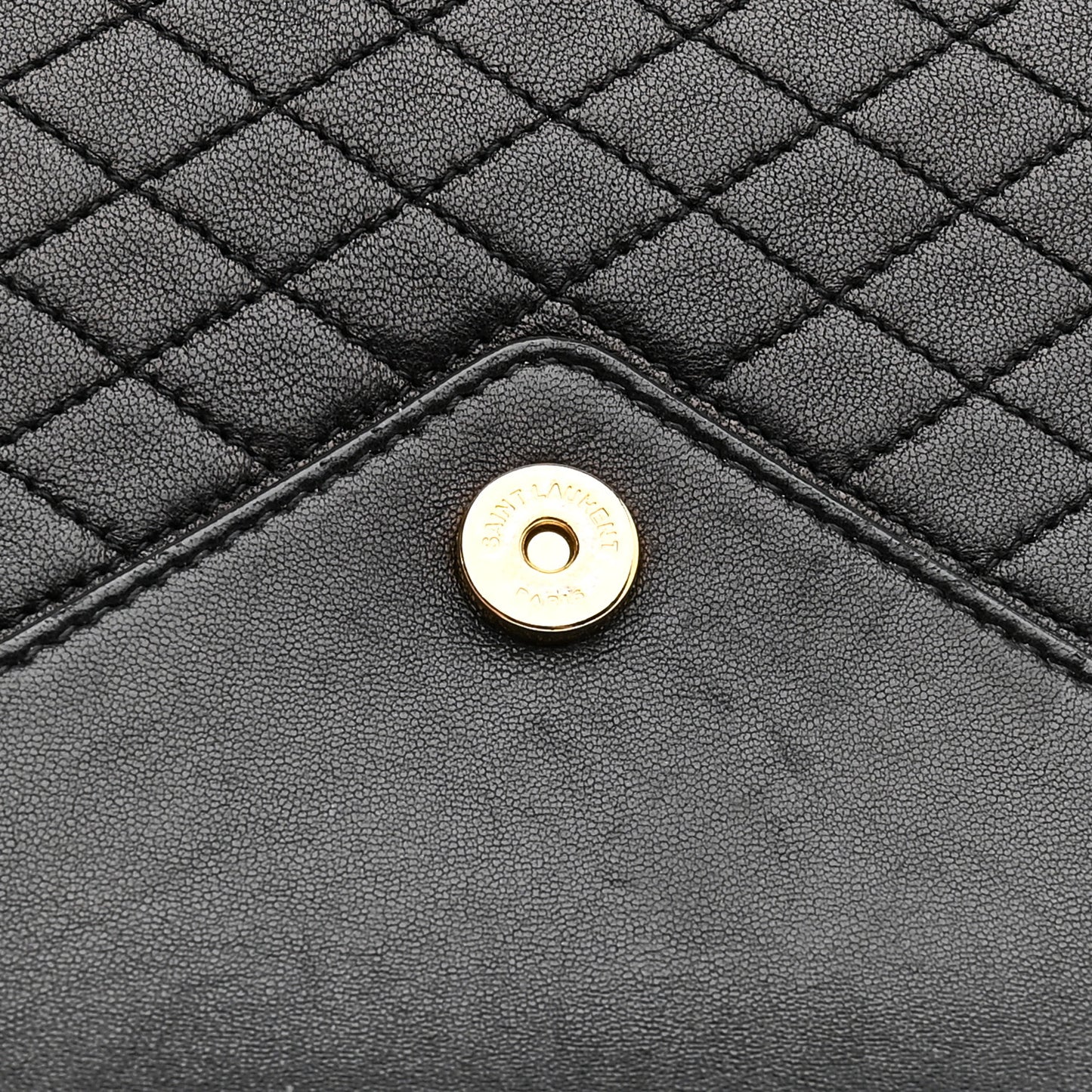 Lambskin Quilted Monogram Gaby Chain Bag Black