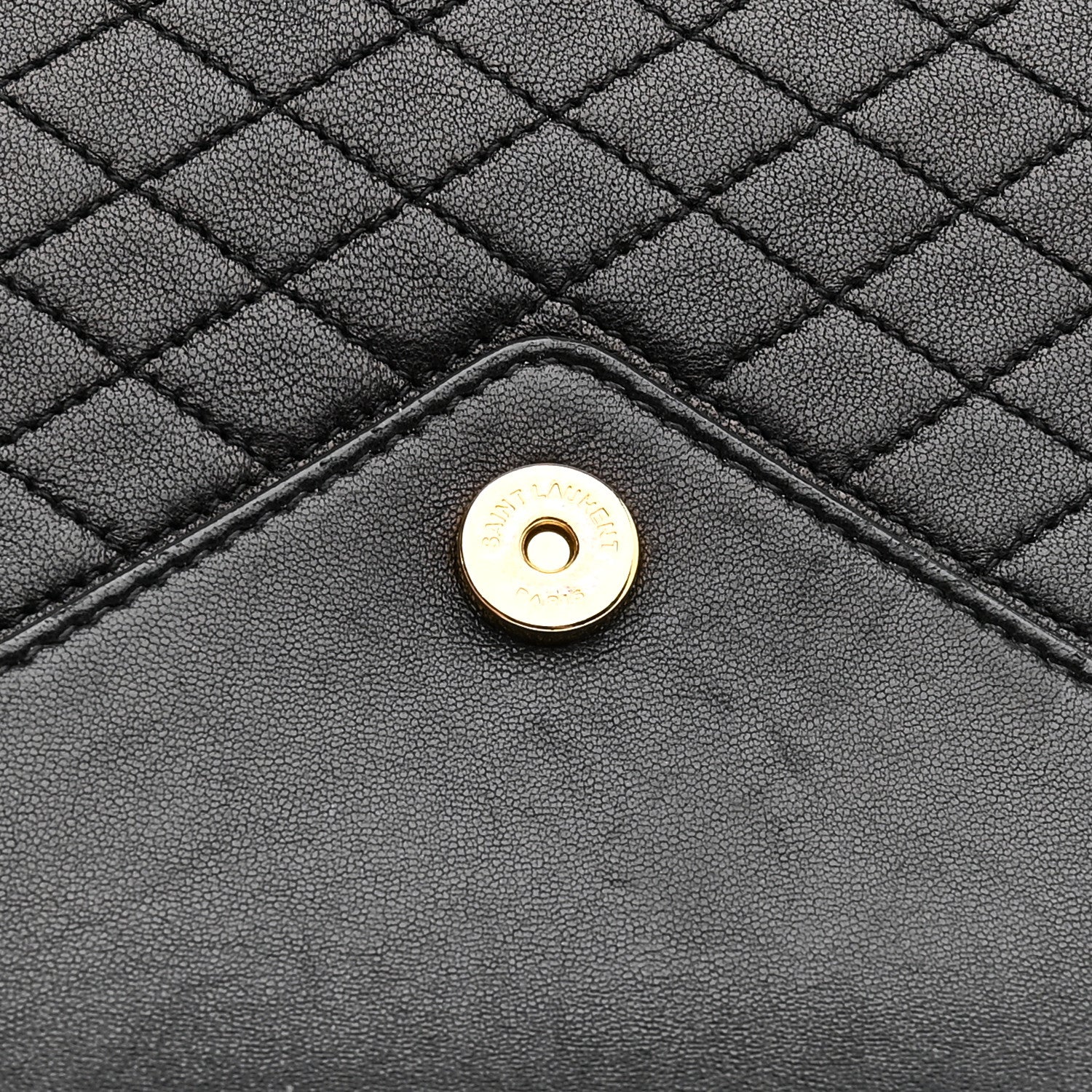 Saint Laurent Lambskin Quilted Monogram Gaby Chain Bag Black 12 of 17