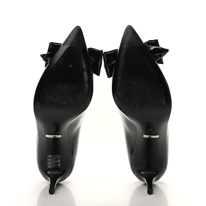 Gucci Patent Bow Mid Heel Pumps 36 Black 5 of 11
