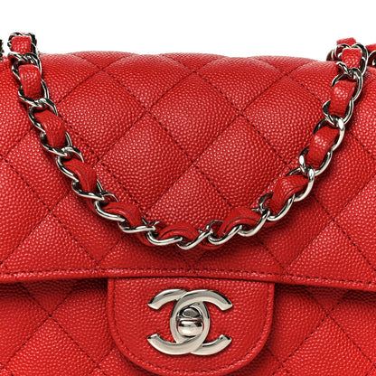 Chanel Caviar Quilted Mini Rectangular Flap Red 8 of 11
