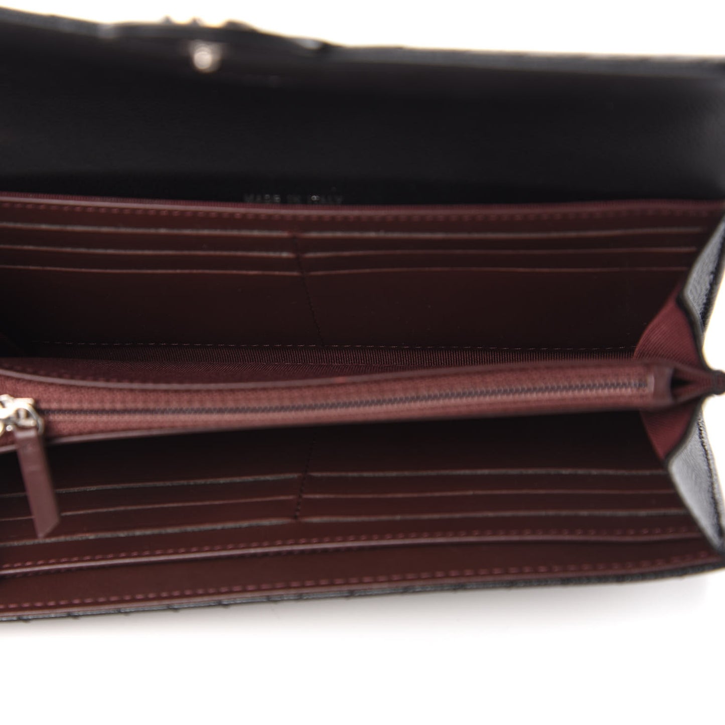 Caviar Chevron Quilted Large Flap Wallet Black