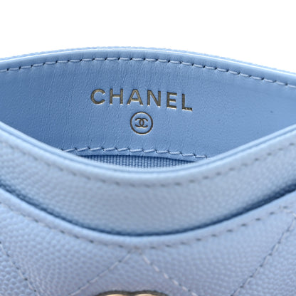 Chanel Caviar Quilted Card Holder Light Blue 6 of 9