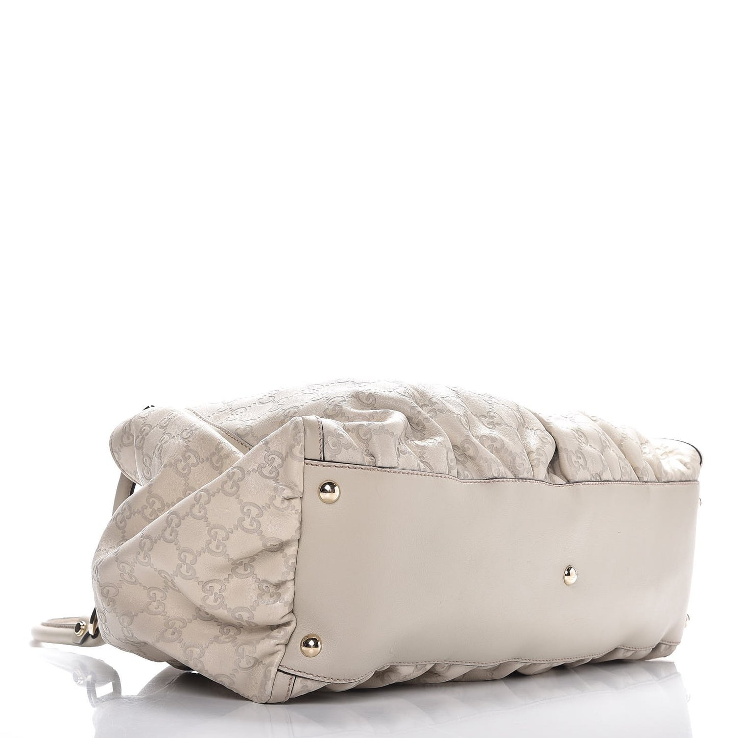 Guccissima Large D Gold Ring Shoulder Bag Off White