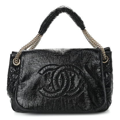 Chanel Vinyl Rodeo Accordion Flap Bag Black 1 of 17