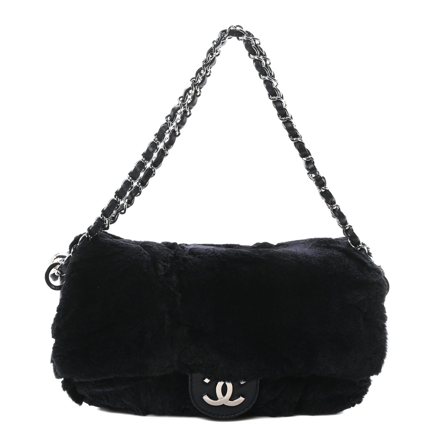 Lapin Rabbit Fur Flap Blue