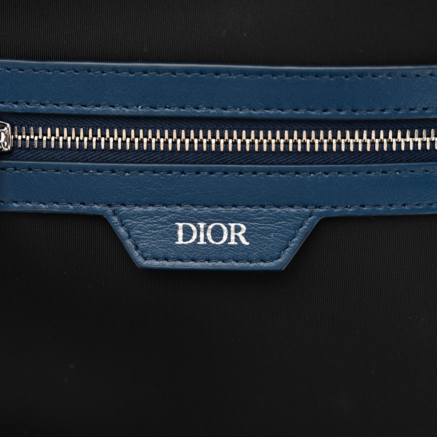 Christian Dior Calfskin Perforated Oblique Galaxy Marsupio World Tour Pelle Sling Navy Blue 6 of 10