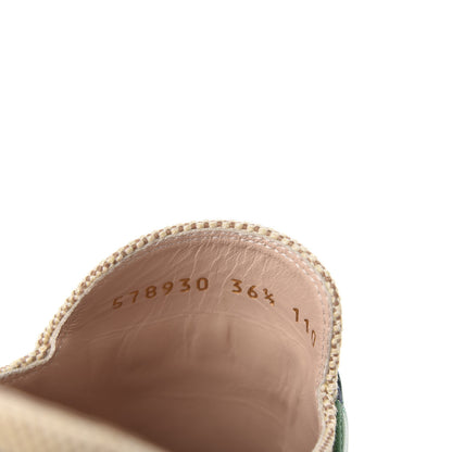 Gucci Canvas Vintage Charlotte Web Womens Princetown Slippers 36.5 Sand New Shamarock 7 of 9