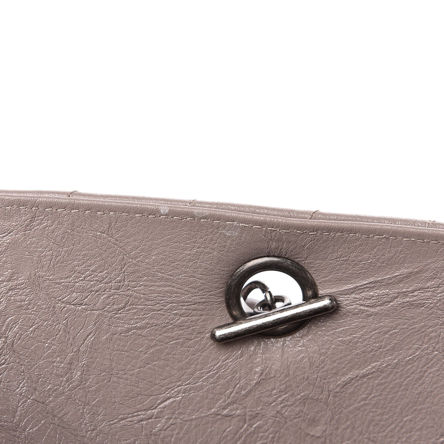 Aged Calfskin Chevron Quilted Timeless Tote Grey